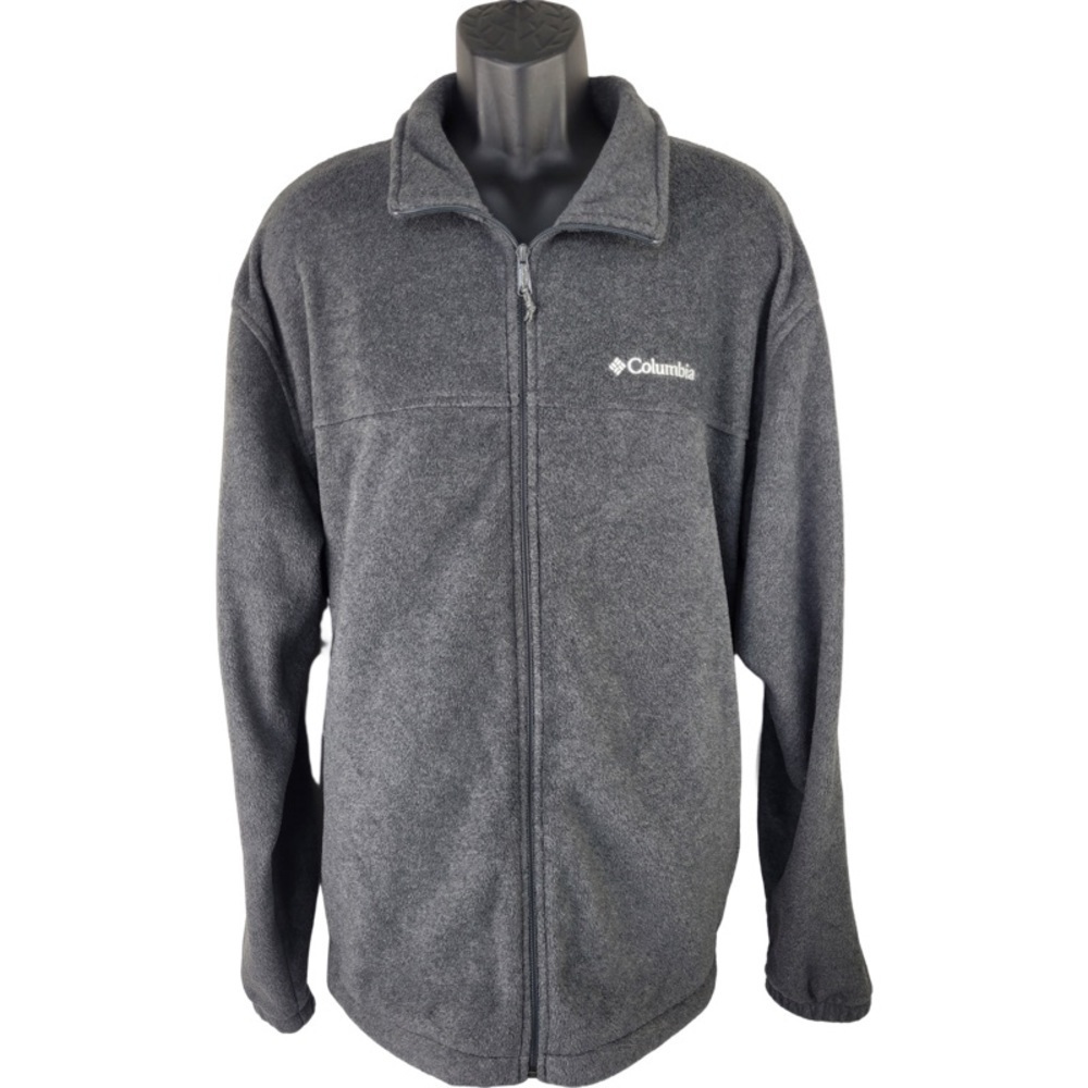 ✅ Columbia men’s dark gray fleece full zip jacket size XXL